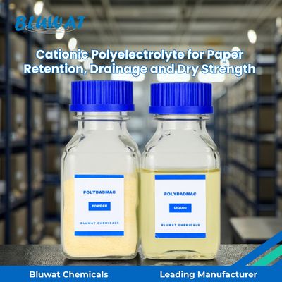 kupować Kationowy polielektrolit polimer czwartorzędowy amoniowy do retencji, osuszania i wytrzymałości na sucho papieru | Bluwat Chemicals produkcja internetowa
