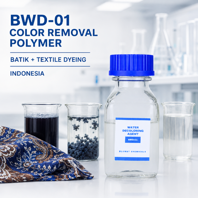 kupić BWD-01 Kationowy Polimer do Usuwania Barwników z Wód Odpadowych z Batikowania i Barwienia Tekstyliów w Indonezji produkcja internetowa